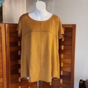 Cato brand faux suade top